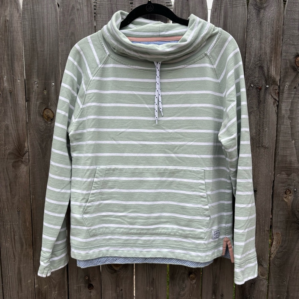 Orvis Green Mint and White Striped Pullover Sweaters | Size S